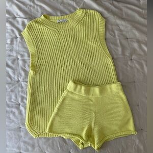 Zara Knit Top and Shorts Set Size Small